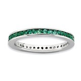 Created Emerald Ring - Sterling Silver Polished QSK661, MPN: QSK661, 886774175607