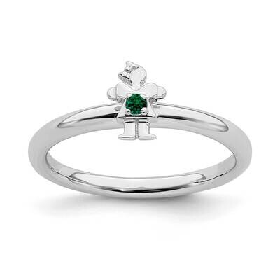 Cr. Emerald Girl Ring Sterling Silver Rhodium-plated QSK1927, MPN: QSK1927, 191101720482