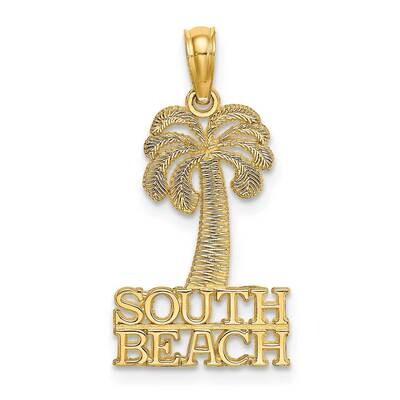 South Beach Under Palm Tree Charm 14k Gold K7766, MPN: K7766, 637218033515