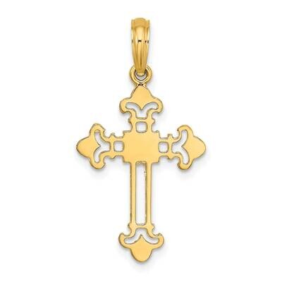 Cross with Spade Shape Design On Edges Charm 14k Gold K8452, MPN: K8452, 637218038848