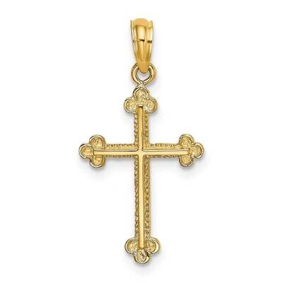 Cross with Spade Tip Edges Charm 14k Gold K8459, MPN: K8459, 637218038923