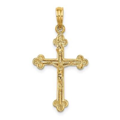 Narrow Crucifix with Spade Tips Charm 14k Gold 2-D K8472, MPN: K8472, 637218041787