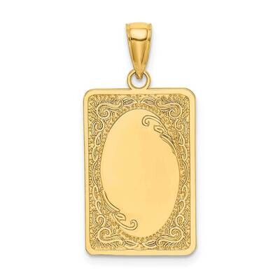 Rectangular Engraved Charm 14k Gold K6633, MPN: K6633, 637218004409