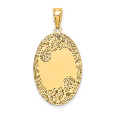 Oval with Engraveable Center Charm 14k Gold K6637, MPN: K6637, 63721806672