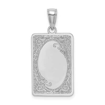 Rectangular Engraved Charm 14k White Gold K6633W, MPN: K6633W, 63721818897