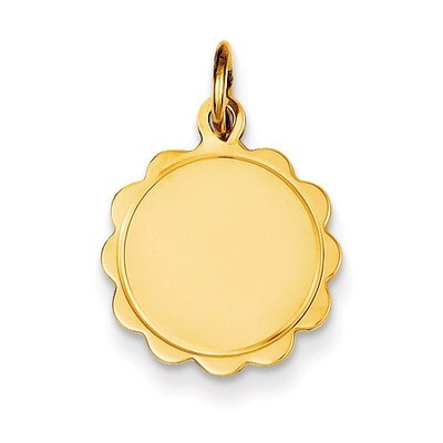 0.011 Gauge Engravable Scalloped Disc Charm 14k Gold XM174/11, MPN: XM174/11, 883957493671