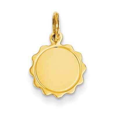 0.013 Gauge Engravable Scalloped Disc Charm 14k Gold XM173/13, MPN: XM173/13, 883957447179