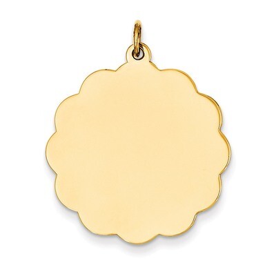 0.018 Gauge Engravable Scalloped Disc Charm 14k Gold XM167/18, MPN: XM167/18, 883957859934