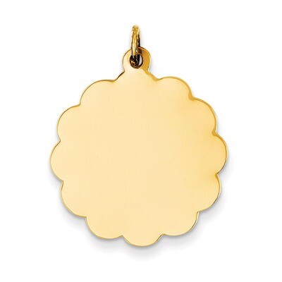 0.013 Gauge Engravable Scalloped Disc Charm 14k Gold XM166/13, MPN: XM166/13, 883957378589