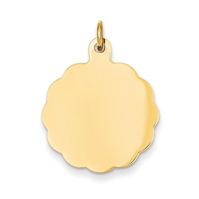 0.027 Gauge Engravable Scalloped Disc Charm 14k Gold XM165/27, MPN: XM165/27, 883957416250