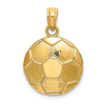 Engraveable Soccer Ball Charm 14k Gold 2-D K8725, MPN: K8725, 637218018840