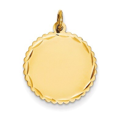 0.018 Gauge Engravable Scalloped Disc Charm 14k Gold XM176/18, MPN: XM176/18, 883957523781
