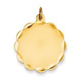 0.027 Gauge Engravable Scalloped Disc Charm 14k Gold XM175/27, MPN: XM175/27, 883957531762