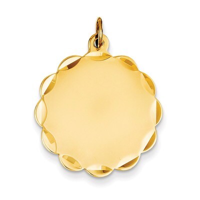 0.013 Gauge Engravable Scalloped Disc Charm 14k Gold XM175/13, MPN: XM175/13, 883957416298