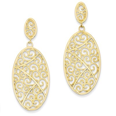 Oval Dangle Earrings 14k Gold TH608, MPN: TH608, 886774118833