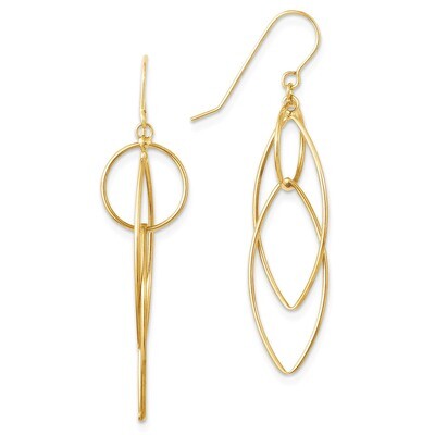 Oblong Dangle Earrings 14k Gold Polished TL995, MPN: TL995, 883957017969