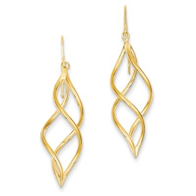 Swirl Dangle Earrings 14k Gold TL431, MPN: TL431, 886774562636
