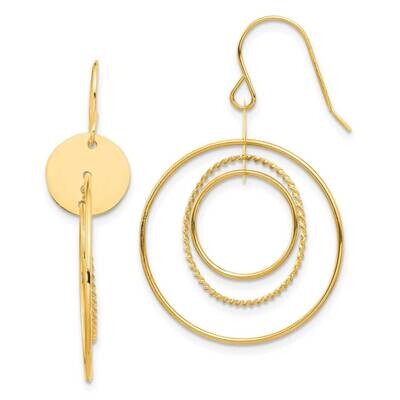 Circle Dangle Earrings 14k Gold YE1893, MPN: YE1893, 716838300631