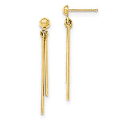Post Dangle Earrings 14k Gold Polished TH931, MPN: TH931, 191101360312
