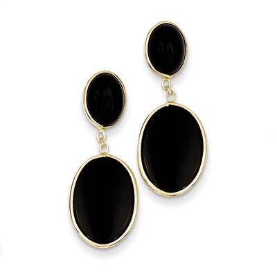 Onyx Oval Dangle Earrings 14k Gold XY825, MPN: XY825, 886774134260