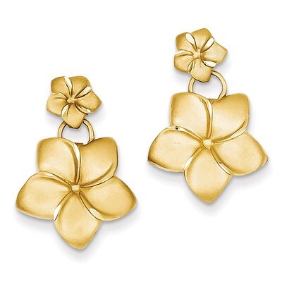 Plumeria Dangle Earrings 14k Gold FB559E, MPN: FB559E, 886774761404