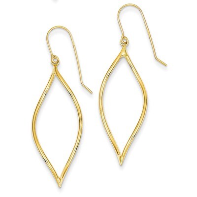 Twisted Oblong Dangle Earrings 14k Gold Polished TL836, MPN: TL836, 883957026794