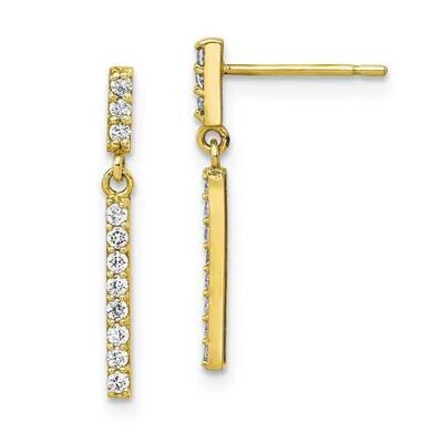 Dangle Earrings 10k Gold CZ Diamond 10ER322, MPN: 10ER322, 191101567308