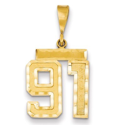 Number 91 Charm 14k Gold Medium Diamond-cut  MN91, MPN: MN91, 883957140032