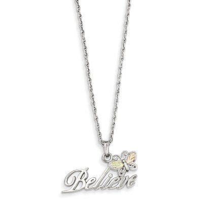 18 Inch 12k Gold Butterfly Believe Necklace Sterling Silver QBH184-18, MPN: QBH184-18, 784715519742