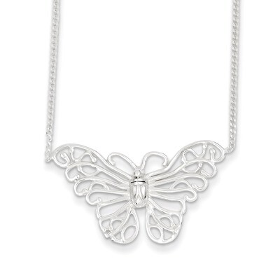Butterfly Necklace Sterling Silver QG2586-18, MPN: QG2586-18, 883957950402