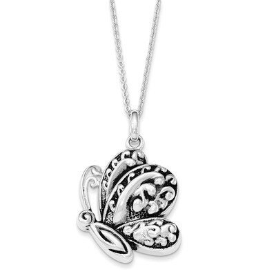 Butterfly Ash Holder 18 Inch Necklace Sterling Silver Antiqued QSX616, MPN: QSX616, 886774620909