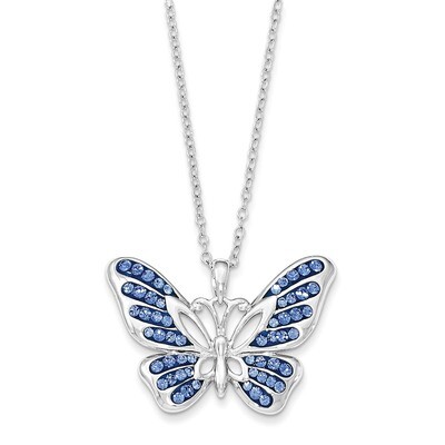 Swarovski Elements Never Give Up Butterfly 18 Inch Necklace Sterling Silver QSX613, MPN: QSX613, 19…