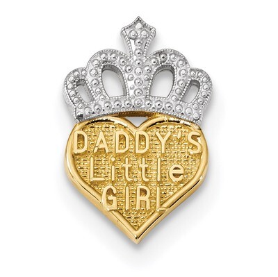 Polished Daddy&#39;s Little Girl Heart Chain Slide 14k White Gold &amp; Rhodium K5905, MPN: K5905, 88395732…