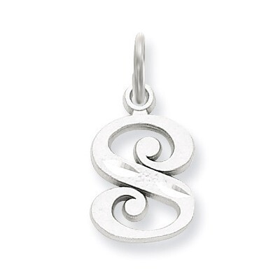 Diamond-cut Initial S Charm 14k White Gold WCH139-S, MPN: WCH139-S, 883957130712