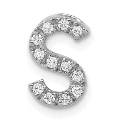 Initial S Charm 14k White Gold Diamond PM5221S-013-WA, MPN: PM5221S-013-WA, 883957307060