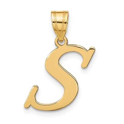 Letter S Initial Pendant 14k Gold Polished YC1440S, MPN: YC1440S, 196904088135