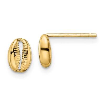 Shell Post Earrings 14k Gold Polished TE974, MPN: TE974, 883957984629