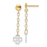 Dangle Flower Earrings 14k Two-Tone Gold Polished TE963, MPN: TE963, 883957984025