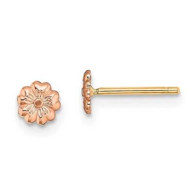 Flower Post Earrings 14k Rose Gold TE942R, MPN: TE942R, 637218173952