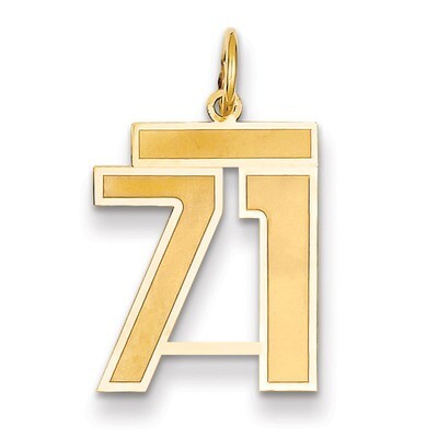 Number 71 Charm 14k Gold Medium Satin LSM71, MPN: LSM71, 883957075211