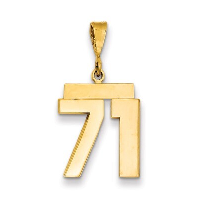 Number 71 Charm 14k Gold Medium Polished MP71, MPN: MP71, 883957135656