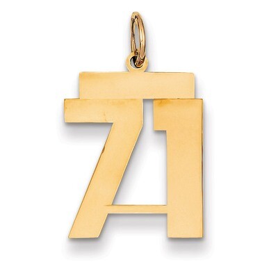 Number 71 Charm 14k Gold Medium Polished LM71, MPN: LM71, 883957219462