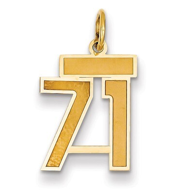 Number 71 Charm 14k Gold Small Satin  LSS71, MPN: LSS71, 883957070124