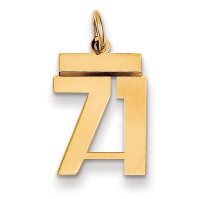 Number 71 Charm 14k Gold Small Polished LS71, MPN: LS71, 883957033976