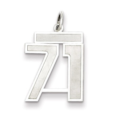 Pendant Number 71 Satin Sterling Silver Medium QPM71, MPN: QPM71, 883957127477