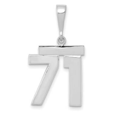 Number 71 Charm 14k White Gold Polished Medium WMP71, MPN: WMP71, 196904075609