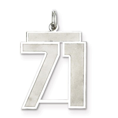 Pendant Number 71 Satin Sterling Silver Large QPP71, MPN: QPP71, 191101282102