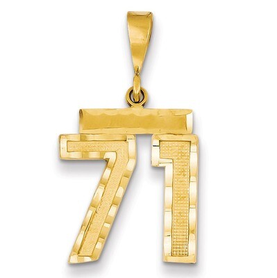 Number 71 Charm 14k Gold Medium Diamond-cut  MN71, MPN: MN71, 883957139791