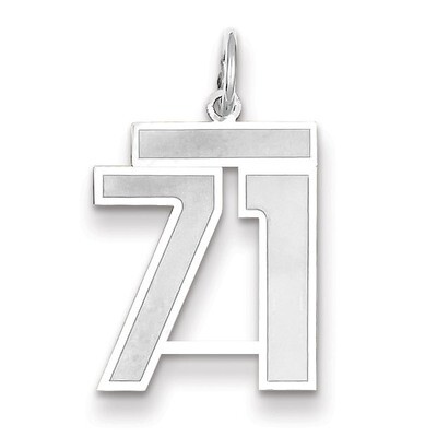 Number 71 Charm Medium Satin 14k white Gold WSM71, MPN: WSM71, 883957079332