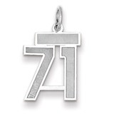 Number 71 Charm Small Satin 14k white Gold WSS71, MPN: WSS71, 883957072302